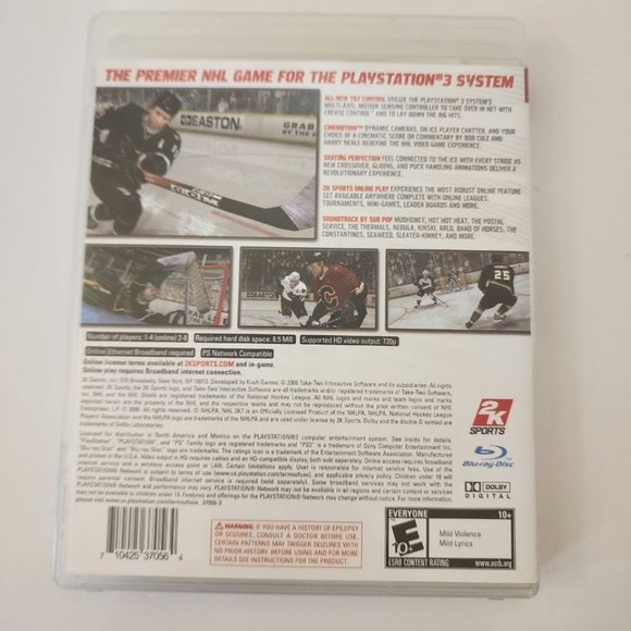 NHL 2K7 PS3 (Sony PlayStation 3, 2006) With Manual - Picture 2 of 4
